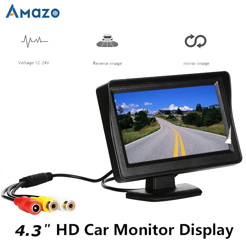 4 3 дюймов автомобиля HD монитор двухполосная AV Вход Реверсивный Дисплей низкая
