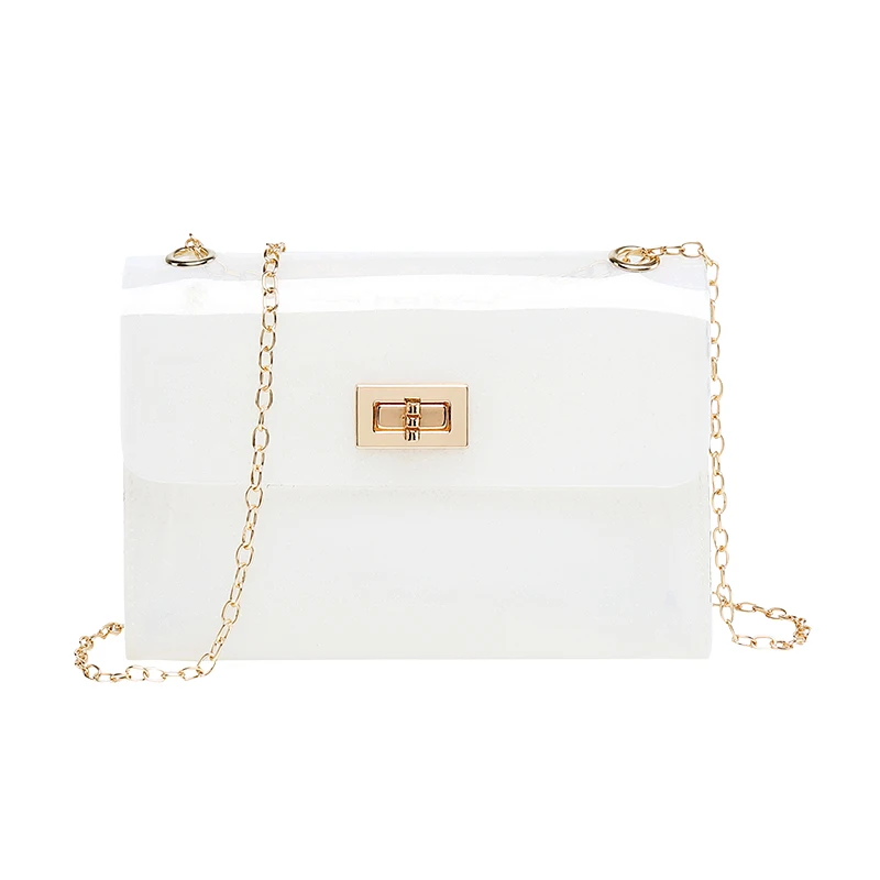 Новинка 2020 женская сумка через плечо из ПВХ прозрачная тоут с цепочкой сумочка