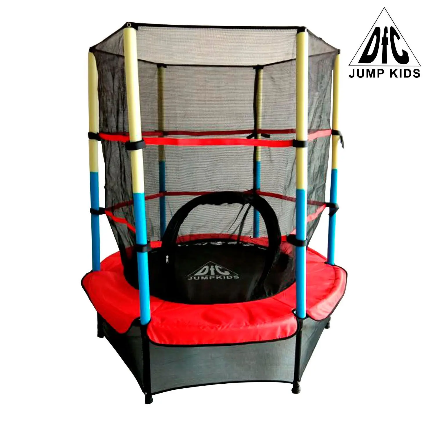 Батут DFC JUMP KIDS 55&quot красн/желт/син сетка (137см) | Спорт и развлечения