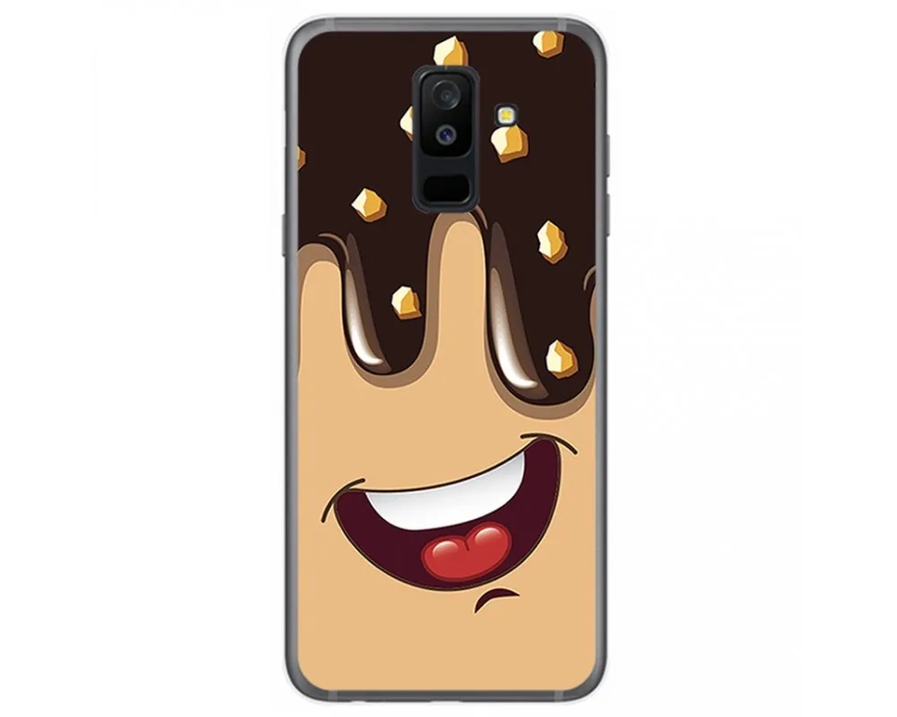 Чехол Модный гелевый для samsung Galaxy A6 плюс (2018) дизайн мороженое шоколад