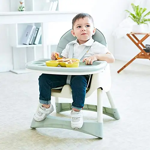 Convertible High Chair Baby Dining Booster Seat Adjustable Feeding Highchair with Tray for Infant and Toddler | Мать и ребенок