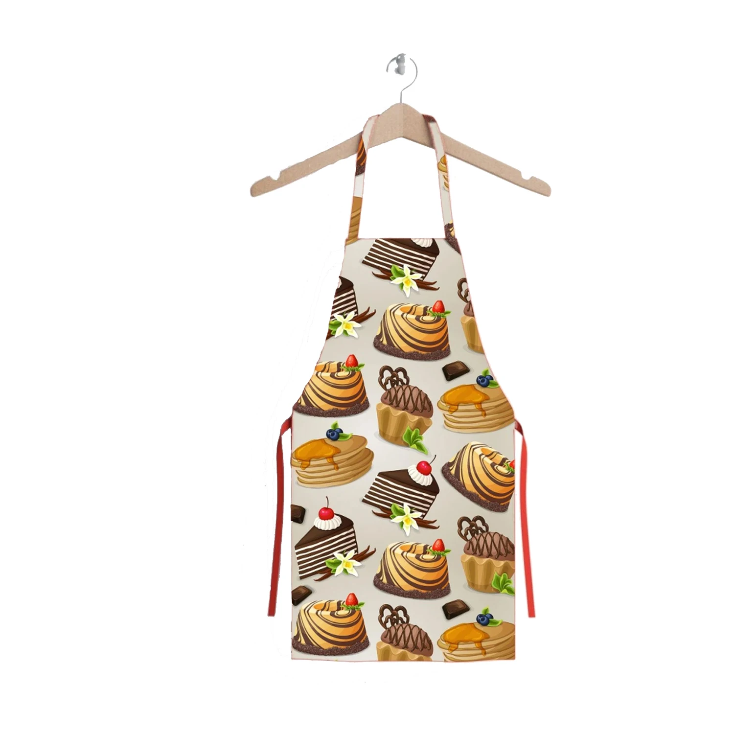 

Ays Home Cake Pattern Stain-resistant Fabric Kitchen Apron 100 Polyester Fabric First Class Quality Durable Texture Comfortable Form