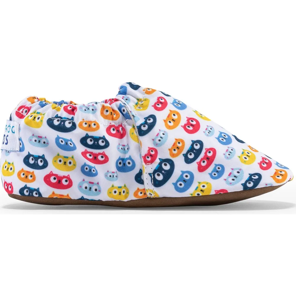 Мягкая кожаная обувь для маленьких мальчиков с рисунком кошки; Тапочки; Нескользящие ботиночки с подошвой; Обувь для маленьких мальчиков и ... от AliExpress RU&CIS NEW