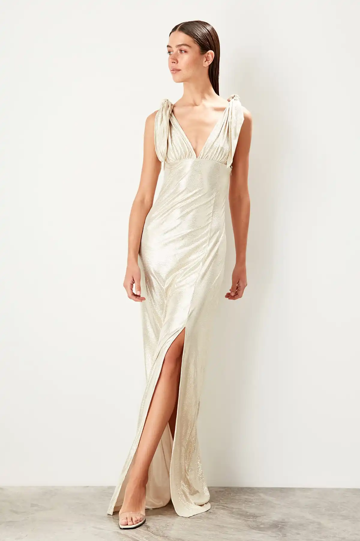 Вечернее платье с бантом TPRSS19SE0109 | Свадьбы и торжества