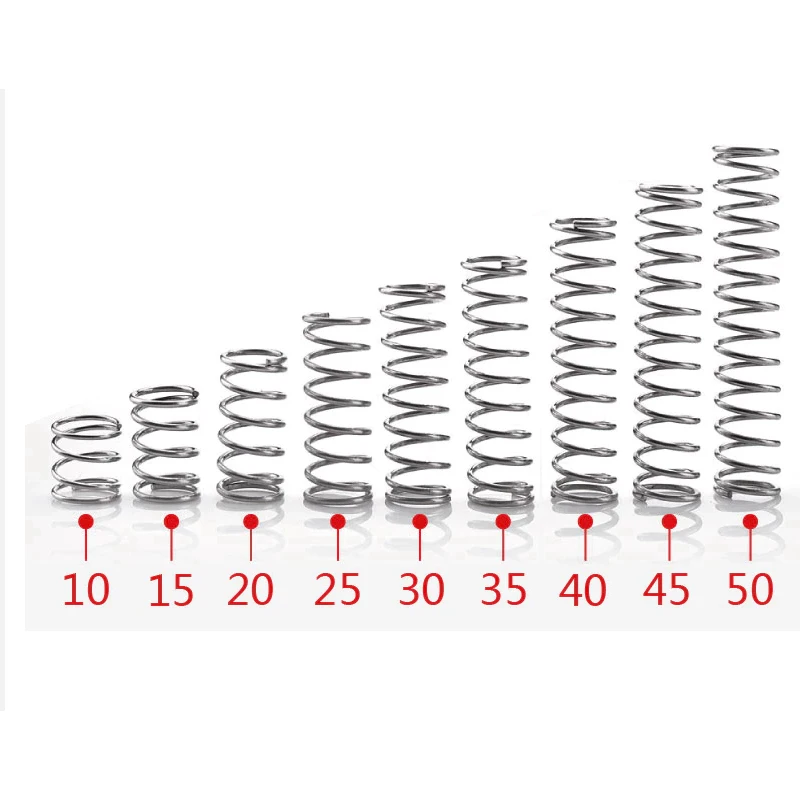 

10pcs Wire Diameter 0.8mm Stainless Steel Micro Small Compression Spring OD 5mm/6mm/7mm/8mm/9mm/10mm/11mm/12mm/Length 10-50mm