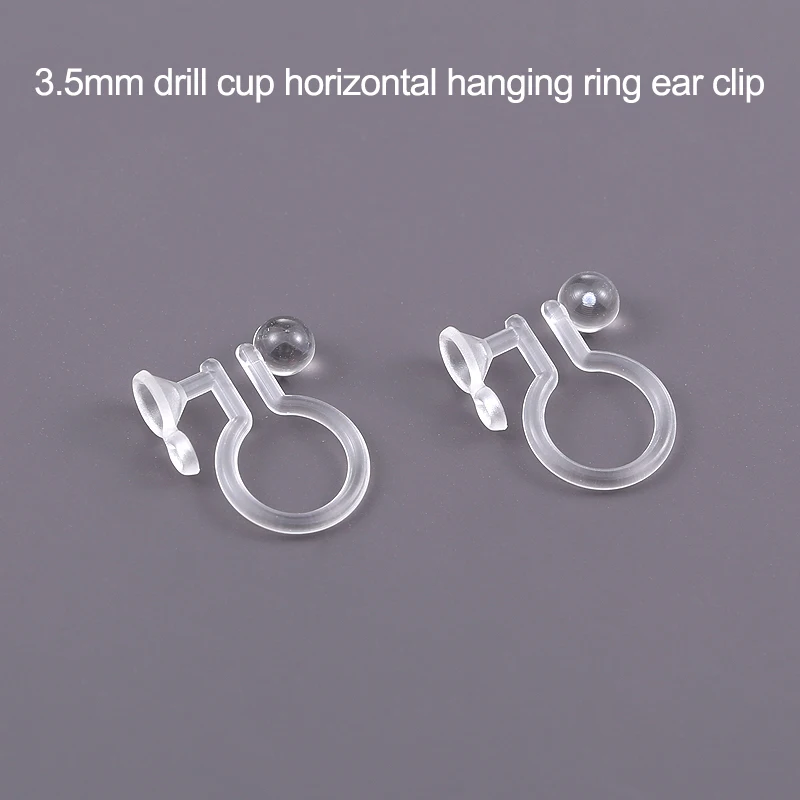 

Clear Resin Ear Clip Accessories Painless Drill cup with hanging no pierced ears Female diy change ear clip converter artifact