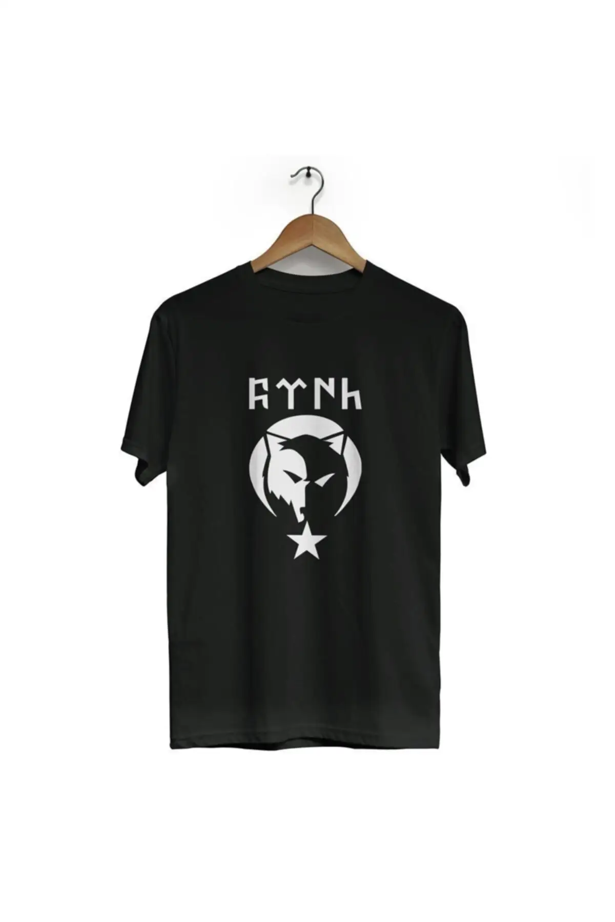 

Bozkurt гёктюрк печатных Ülkücü футболка с вырезом лодочкой, красный, черный и белый голубой цвет, футболка с короткими рукавами