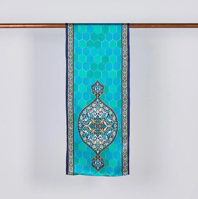 Шелковый шейный шарф Сделано в Турции % 100 шелк зеленая тема гробницы