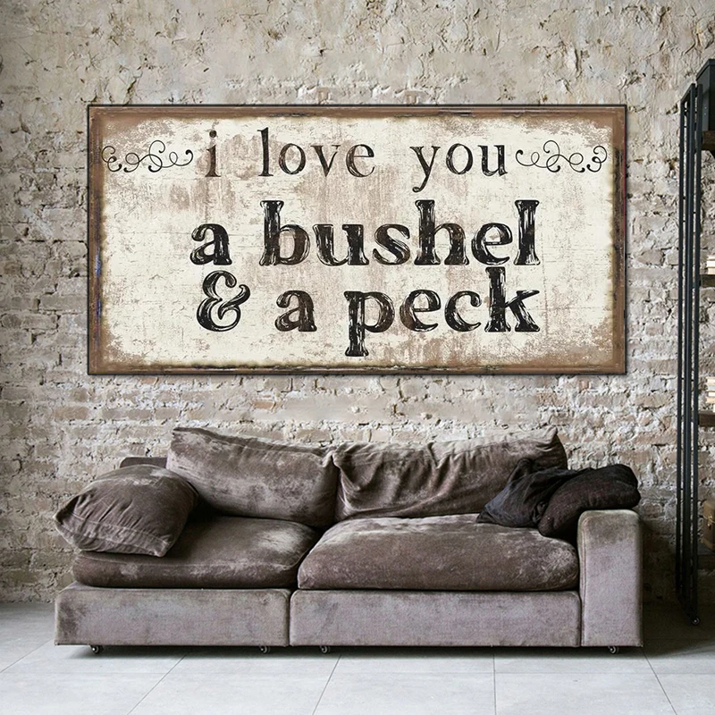 Картина на холсте Я люблю тебя Бушель и пекк настенное искусство винтажные