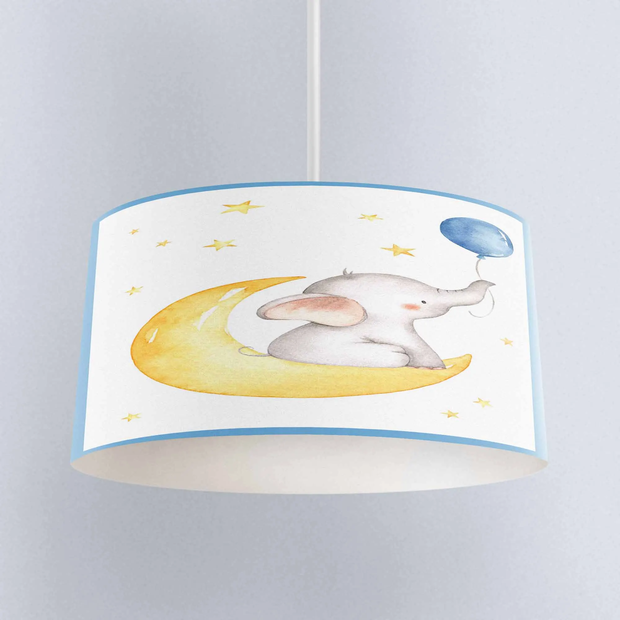 Еще желтого цвета с Луной и звездами для мальчиков изображением слона воздушные