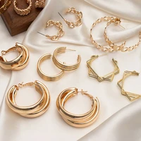 blinla vintage gold metal round dangle drop earrings for women geometric hoop earrings brinco 2021 trend earrings jewelry
