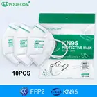 Многоразовая маска FFP2 POWECOM 10 шт., защитная маска KN95 с сертификатом CE, фильтрация 95%, PM2.5, пылезащитный респиратор для рта маска маски для лица защитные уходовые на рот многоразовая  тушь для ресниц