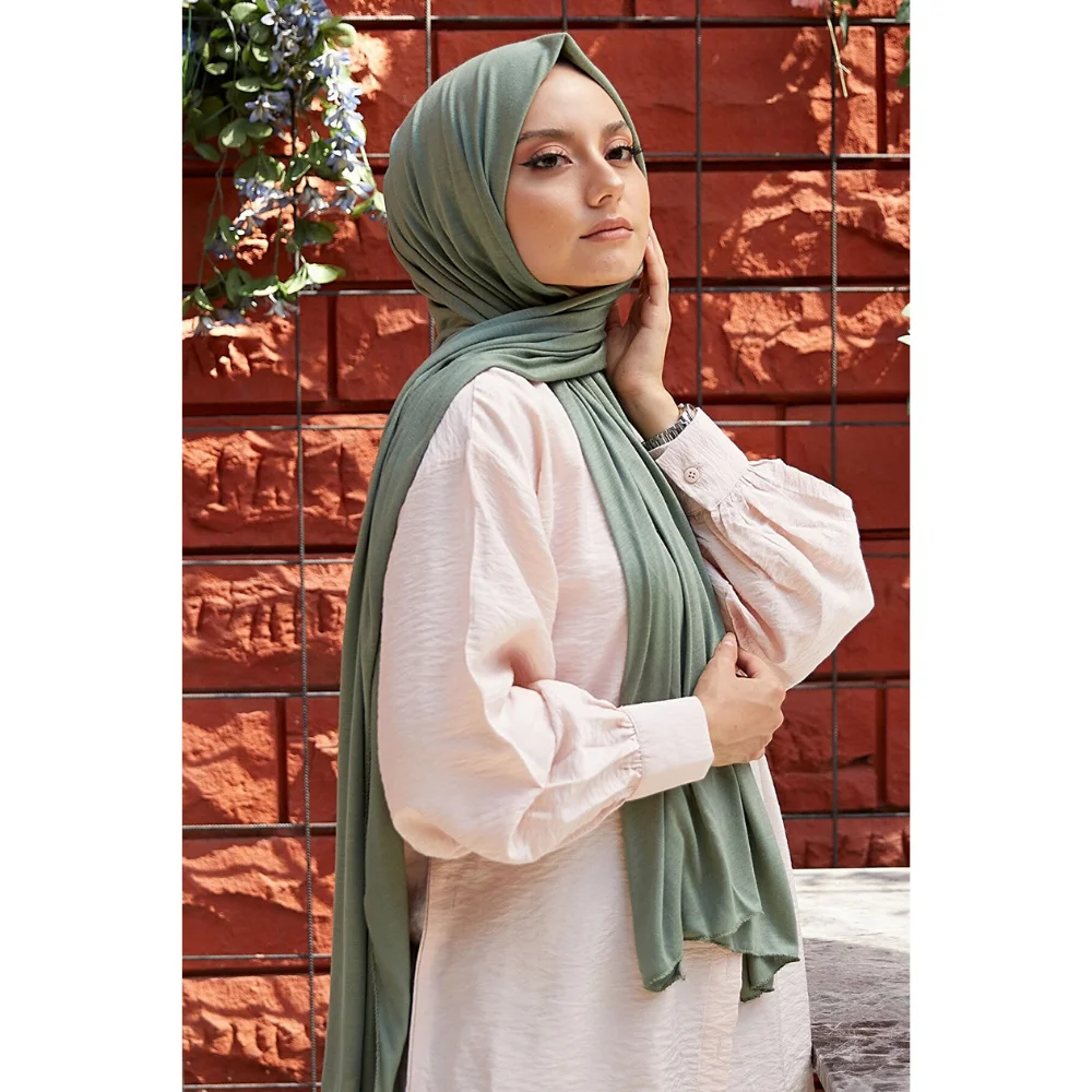 Hijab Plain Combed Cotton Scarf Four Seasons Ramadan Muslim Women Hijab Abaya Islamic Turban Muslim Women Bridal Veil Hijab Jersey Cap