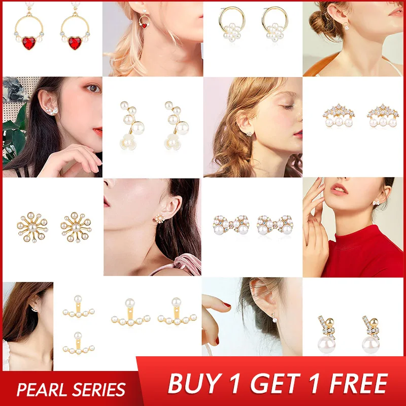 S925 Серебряные жемчужные серьги для женщин богемные набор больших геометрических