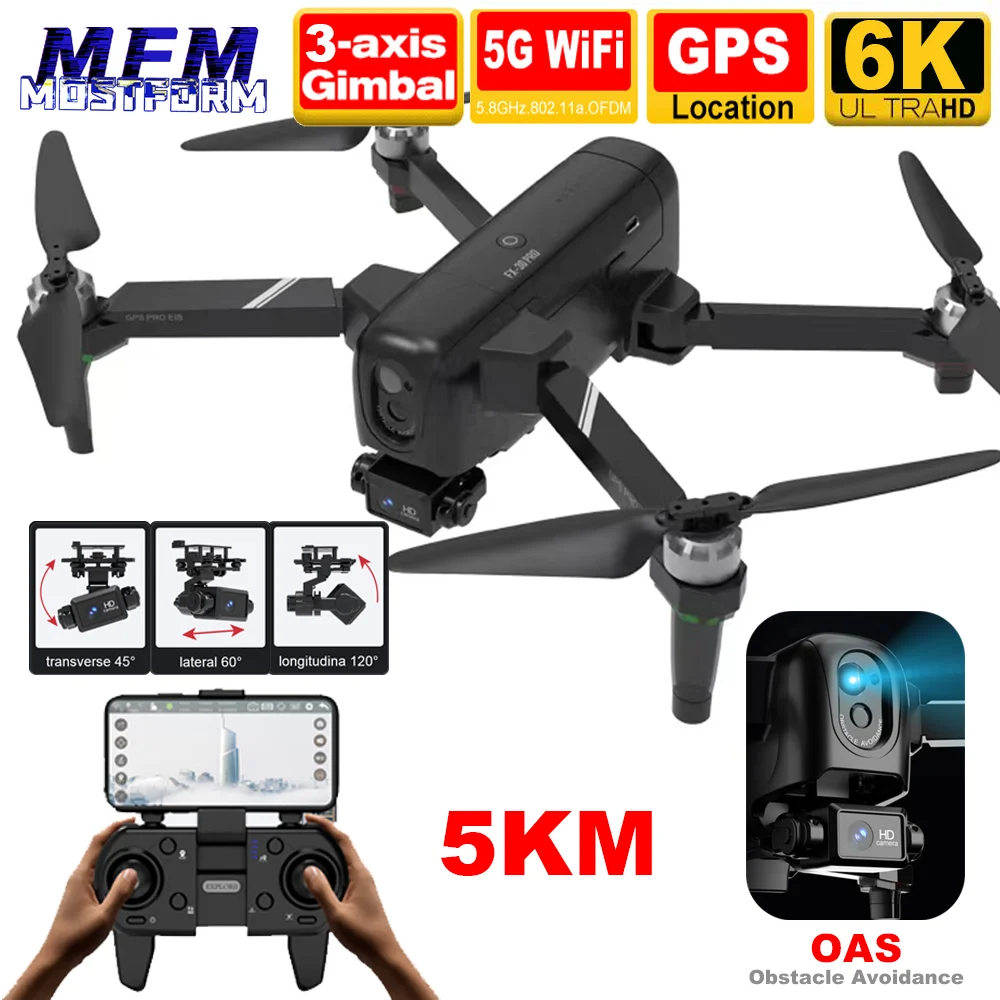 

FX-30PRO обход препятствий GPS 6K камера Дрон с 3-осевой шарнирной стабилизацией 30mins 5G FPV 5KM 4K Профессиональный Квадрокоптер Дрон