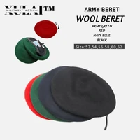 wool army green berets for men