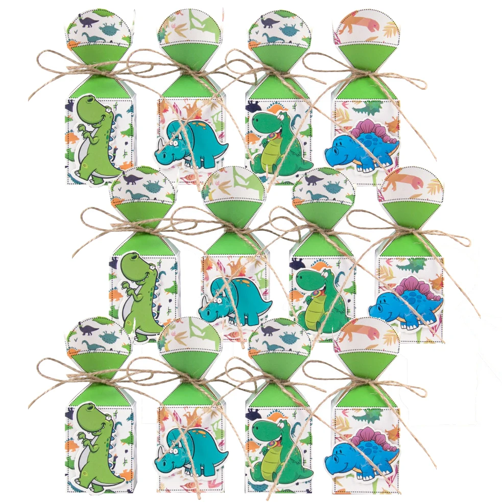 

12 шт. динозавр конфеты печенье подарочная бумажная коробка мультфильм тема Дино дети декор для вечеринки в честь Дня Рождения дети Baby Shower вечерние поставки подарочная коробка