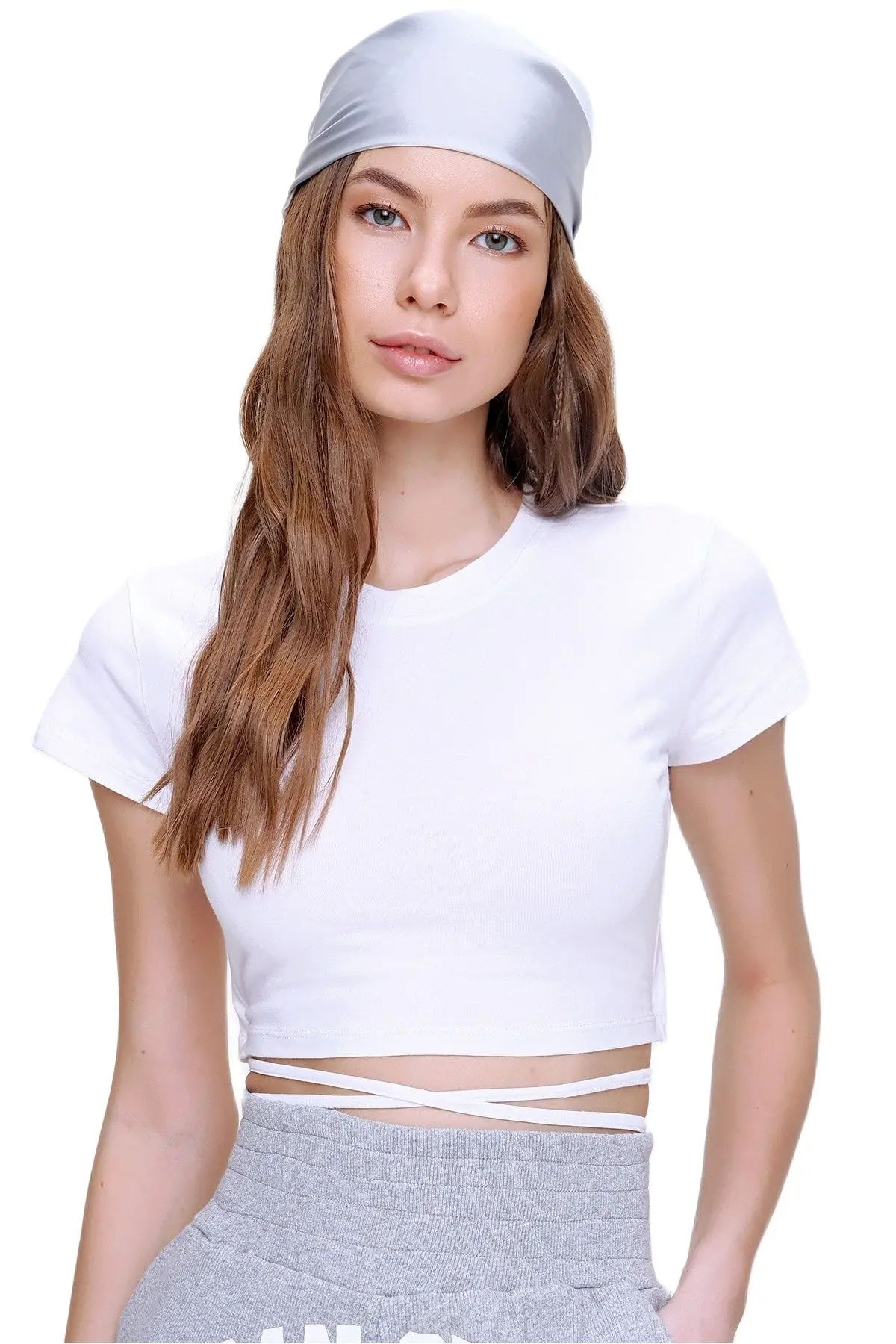 

Tops Girl Summer Women's Drawstring SlimT-shirt 2021 O-neck Short Sleeve Tops For Female Fashion Side Split Girl Top Ladies Crop