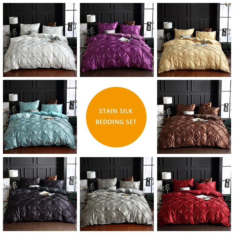 Комплект постельного белья королевского размера Пятнистое шелковое современное