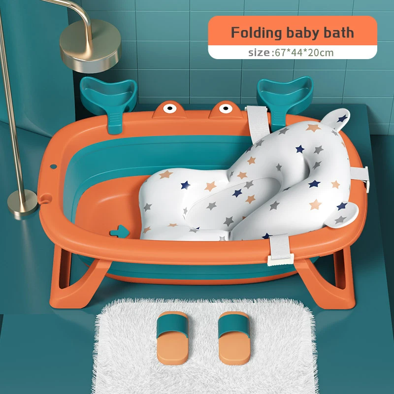 

4 Colors Optional Baby Bathtub Toiletries Portable Foldable Outgoing Bathtub High Quality Safe and Comfortable Bath Supplies