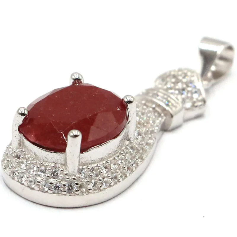 Кулон из серебра 4 5 пробы с натуральным красным Рубином зеленым изумрудом