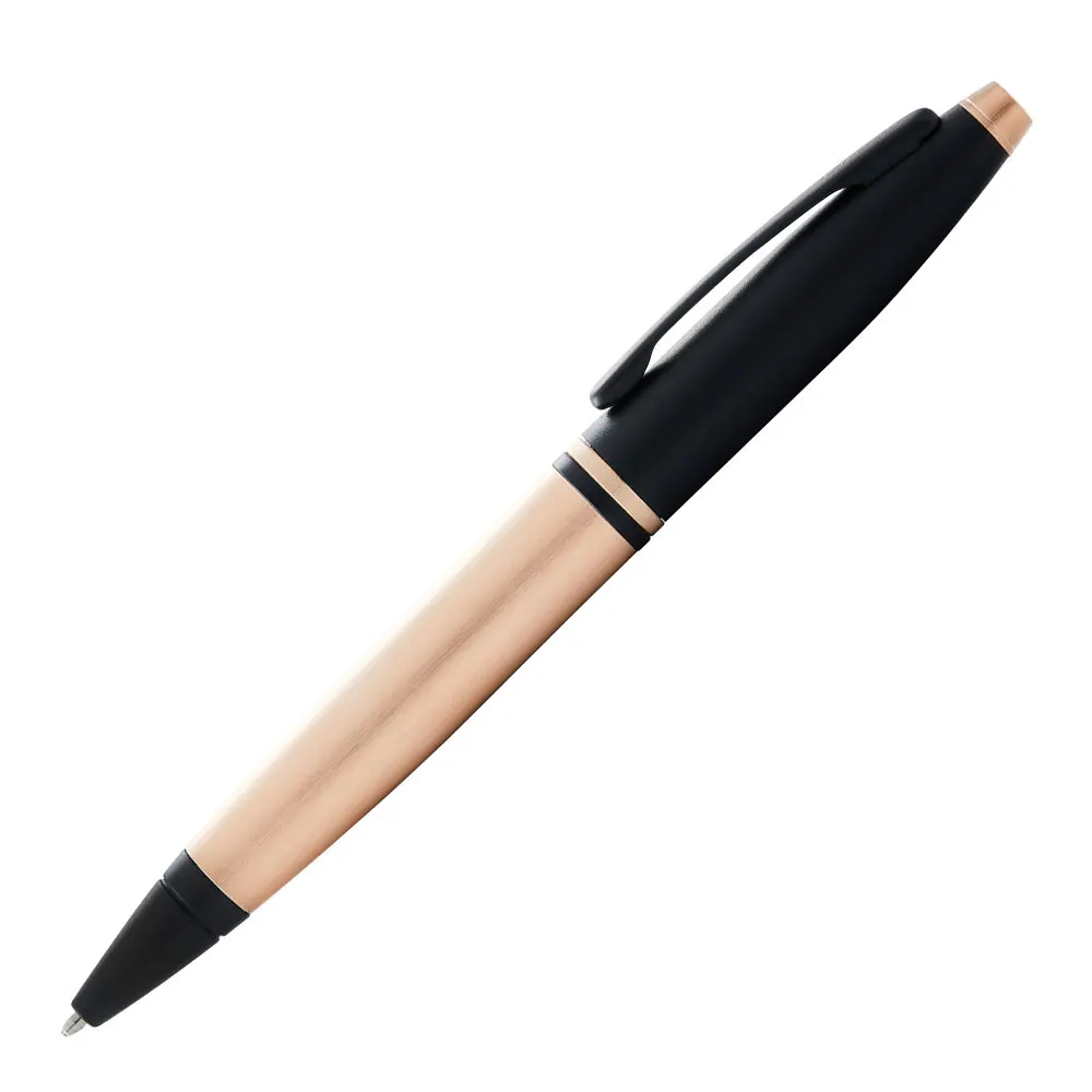 Cross Calais Ballpoint Pen, Brushed Rose Gold Plate and Black Lacquer Ballpoint Pen, Gift Box Original Product,Luxury Pen