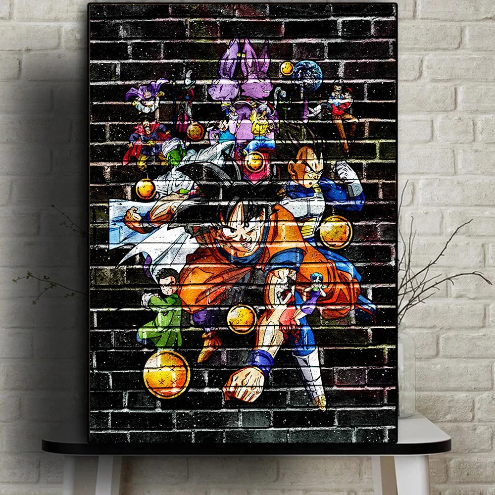

Wall Art Classic Japanese Anime Canvas Painting Dragon Ball Z Poster Goku Print Picture for Living Room Home Decor Cuadros
