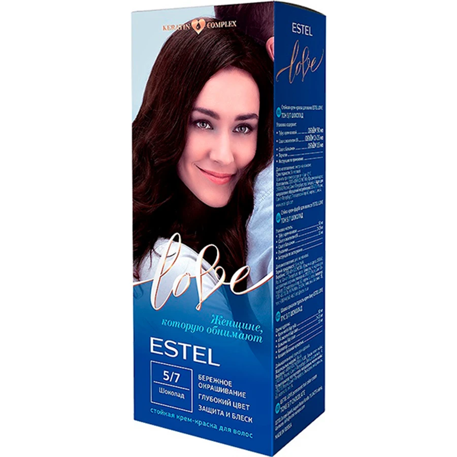 Estel Love Крем-краска стойкая для волос (50/2х25/15+перч), тон 5/7 шоколад