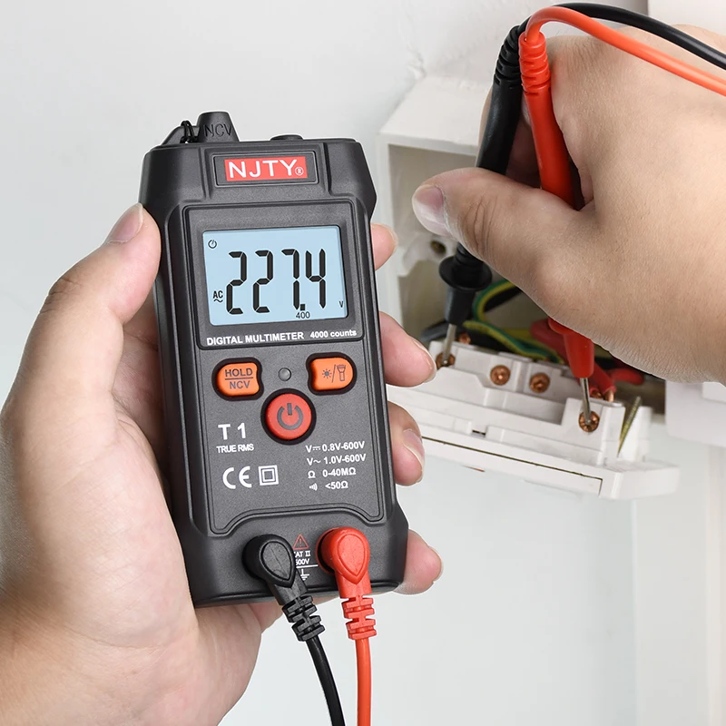 Multimeter Digital Professional Voltage Tester T1 Mini Portable Auto Range NCV True RMS 600V AC DC Ohm Continuity Multi | Инструменты