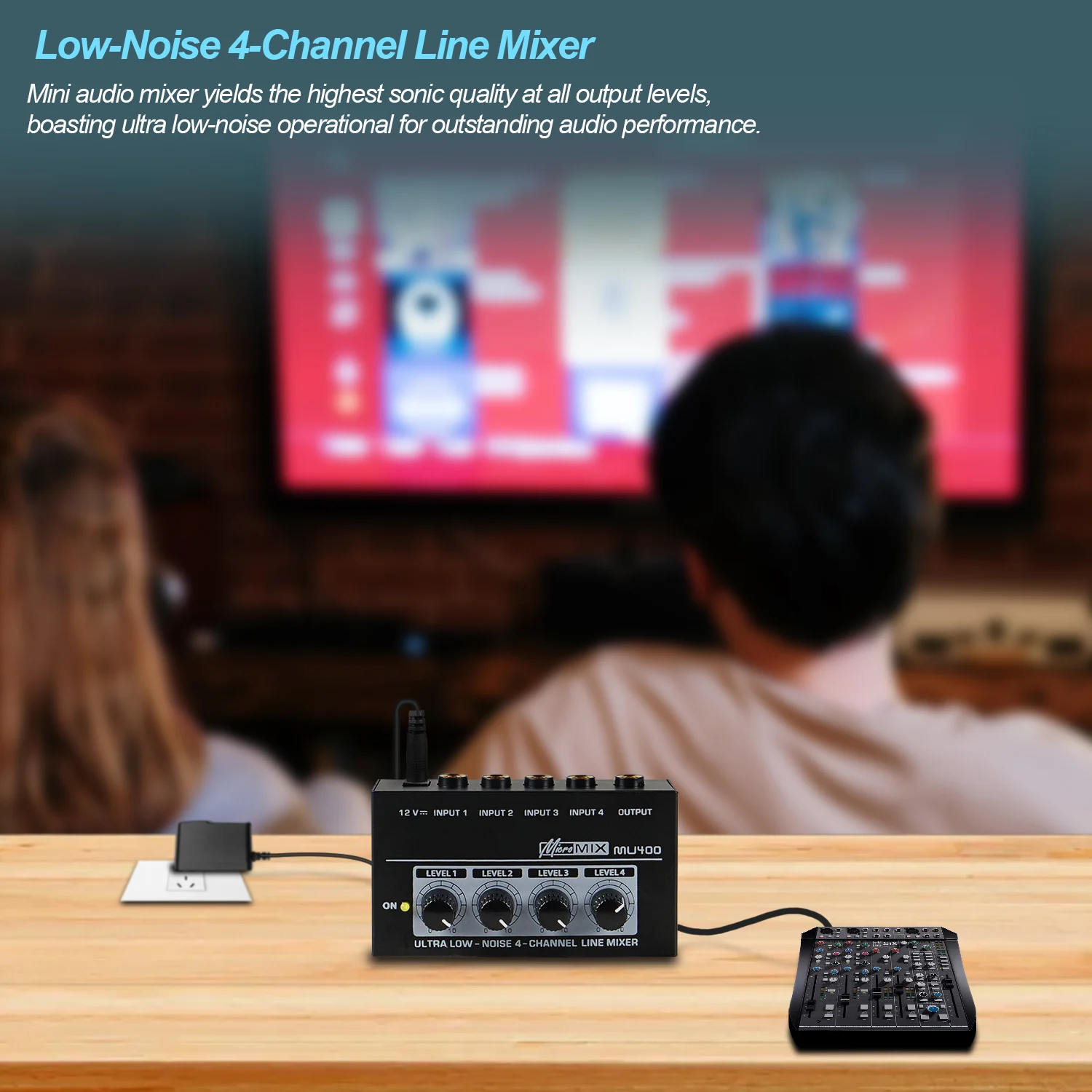4-канальный мини стерео аудио микшер интерфейс для клавиатур сверхнизкий уровень