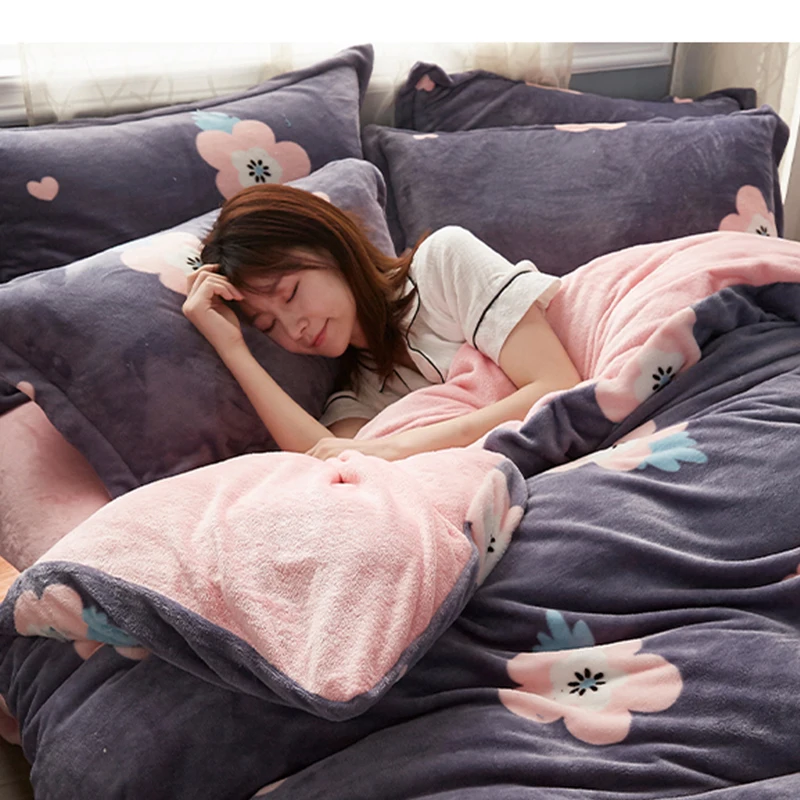 

GAMUKAI Pillowcases paired with winter warmth double pillowcase coral fleece