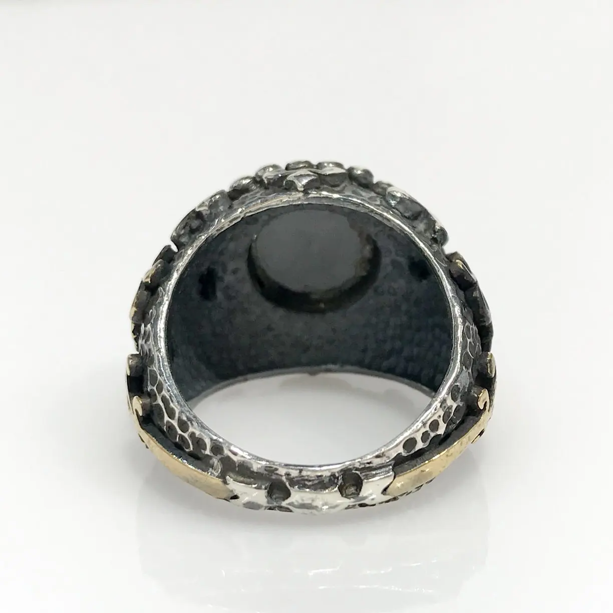 Оригинальный Оникс Ручной Работы специальный дизайн черное серебряное кольцо |