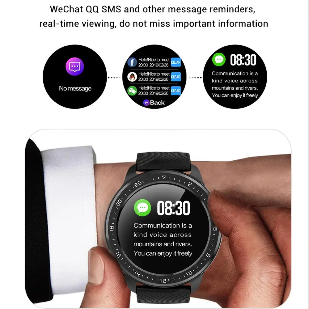 LEMDIOE полноразмерные сенсорные Смарт-часы для мужчин измерения артериального