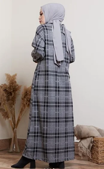 

Women Black Winter Autumn Dress Pattern Fabric 2020 Fashion Style Daily Relax Long Dress Islamic Clothing Hijab For Women