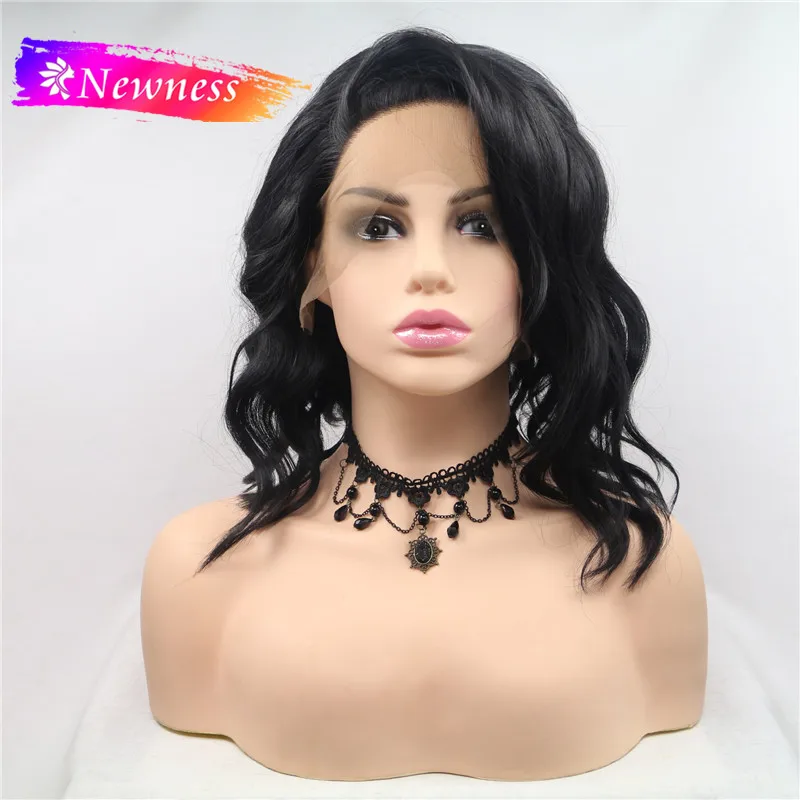 Парики Newness BOB Короткие Волнистые парики из волнистых волос 13x4 синтетические