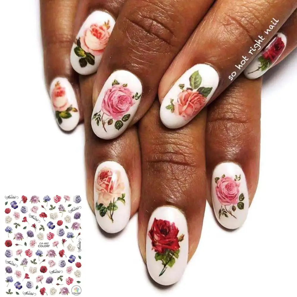 CA серии розовый красная роза 461 стикеры 3d на ногти nail art Наклейки Шаблон &quotсделай