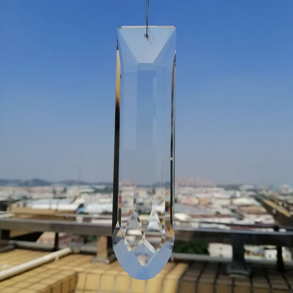 

Camal 1PCS 120mm 1 Hole Faceted Long Rectangle Crystal Spacer Pendant Lamp Prism Chandelier SunCatcher Lighting Part Home Decor
