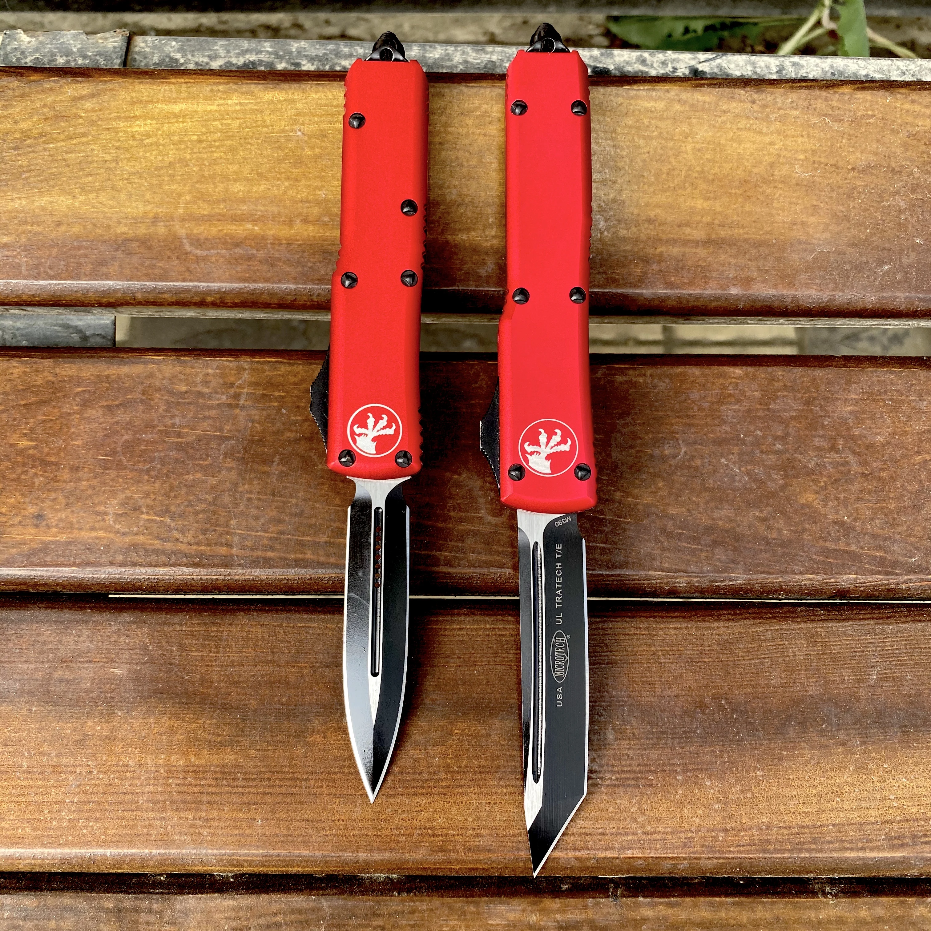 Нож Ultratech Microtech Автоматический фронтально выкидной красный