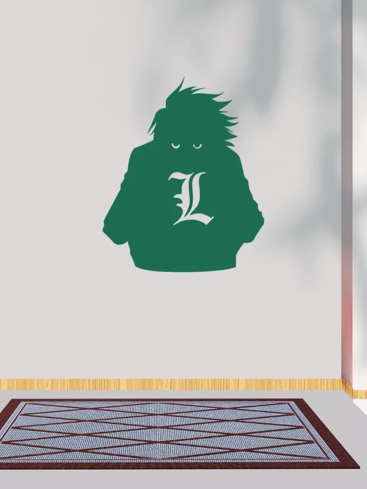 &quotL&quot Lawliet Deathnote Wall Art Anime Sticker Home Bedroom Kids Room Decoration Removable A001280 | Дом и сад