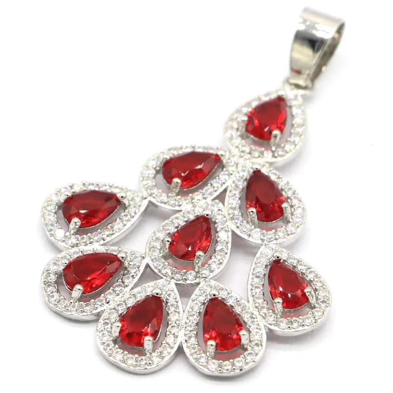 48x31 мм элегантный розовый морганит красная кровь Рубин Белый CZ для женщин невесты