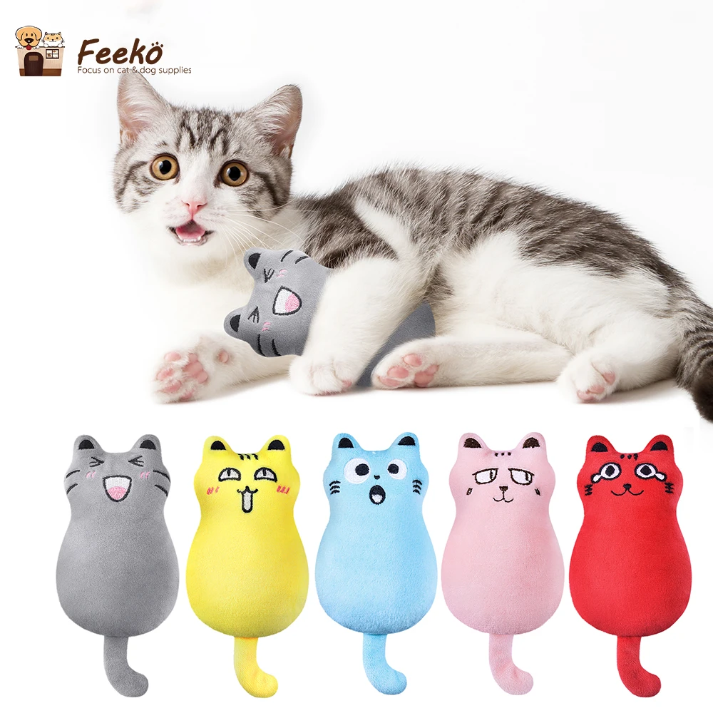 

Feeko Catnip Chew Plush Cat Toys 5Pcs Interactive Play Squeak Toys For Kitten Pets Cats Supplies Teething Cat Accessories