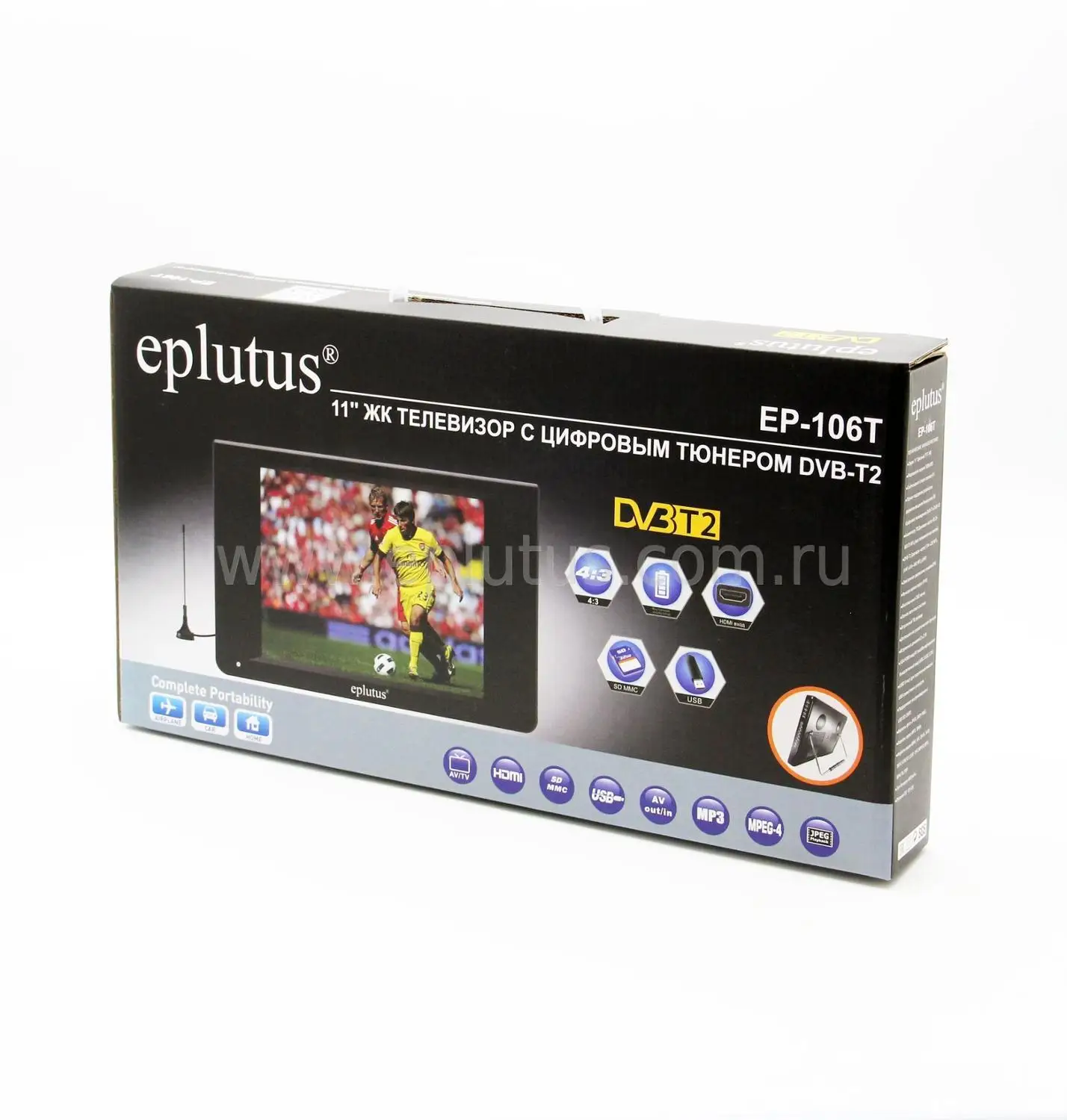 Eplutus EP 106T 11 дюймовый портативный телевизор DVB T2 цифровой и аналоговый мини