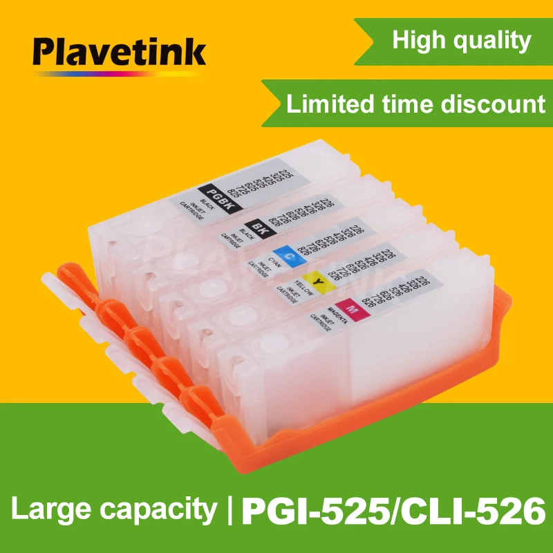 

Plavetink Ink Cartridge For Canon PGI-525 CLI-526 XL Refill Cartridges For Canon PIXMA IP4850 IP4950 IX6550 MG5150 Printer