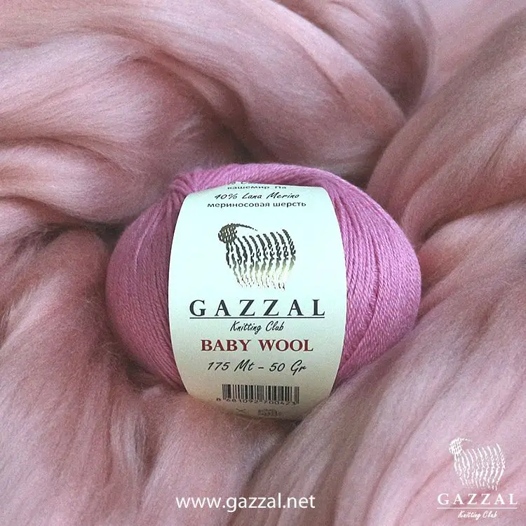 Пряжа Gazzal Baby Wool 8 Ball для ручного вязания 50 г 175 метров акрил меринос кашемир