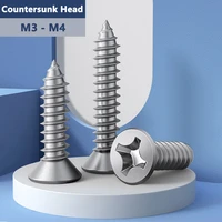m3 m3 5 m4 m4 2 304 stainless steel phillips cross countersunk head screws self tapping screws lengthened wood srews bolts