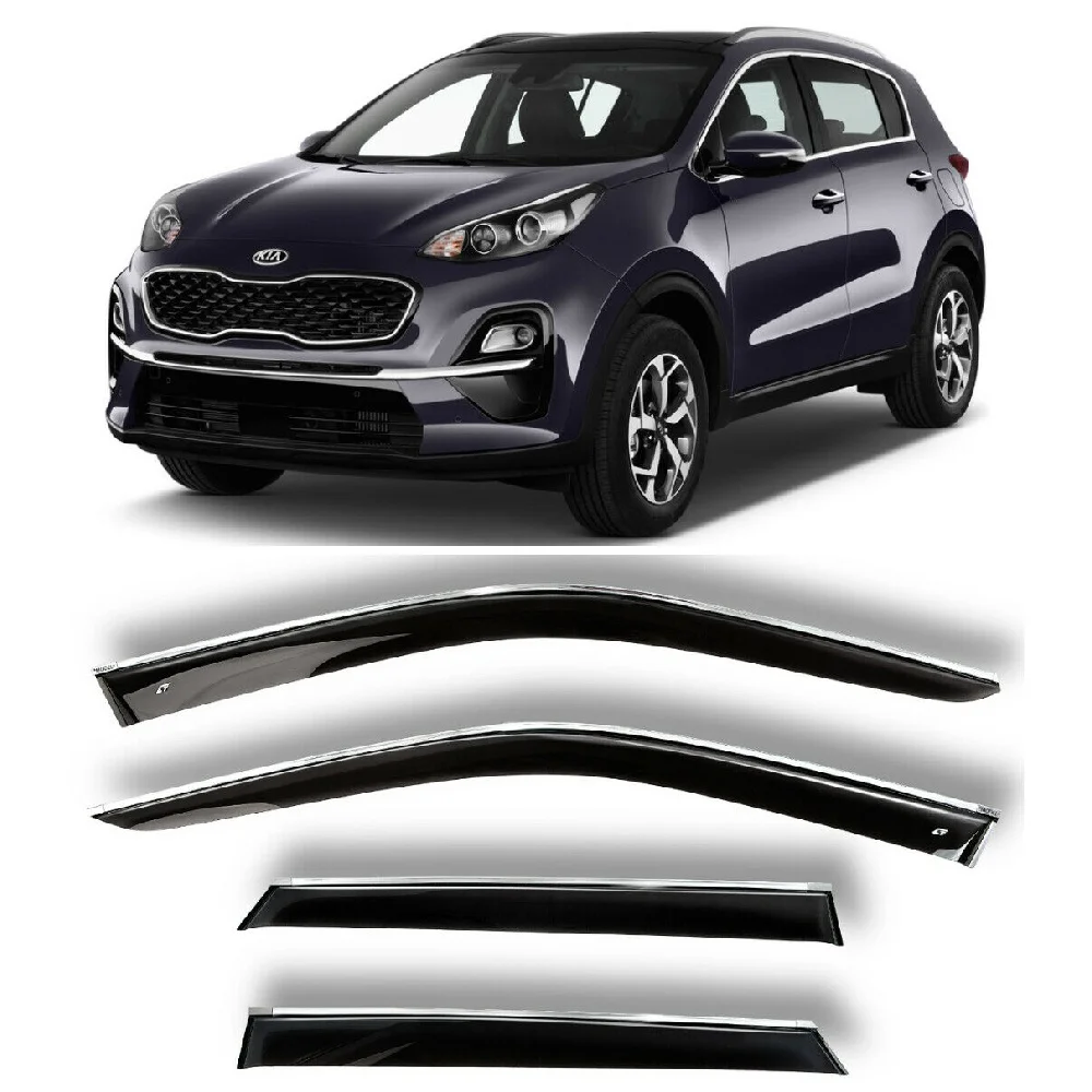 Дефлекторы окон хром полоска молдинг Cobra Tuning K14715CR на авто Kia Sportage (QL) 2016- н.в