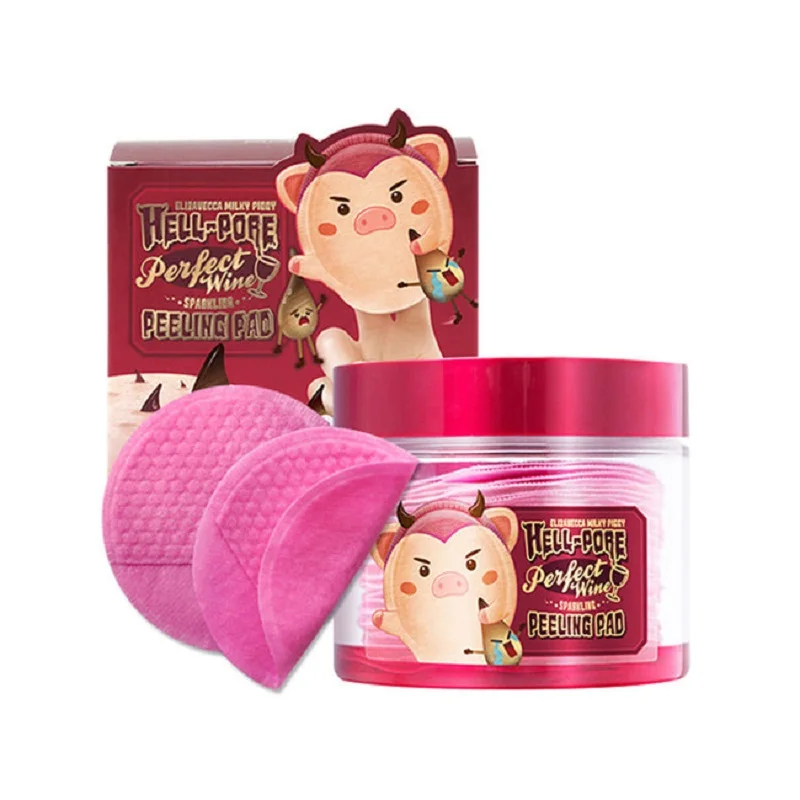 Elizavecca Пилинг пэды на основе игристого вина Hell Pore Perfect Wine Sparkling Peeling Pad|Чистящие