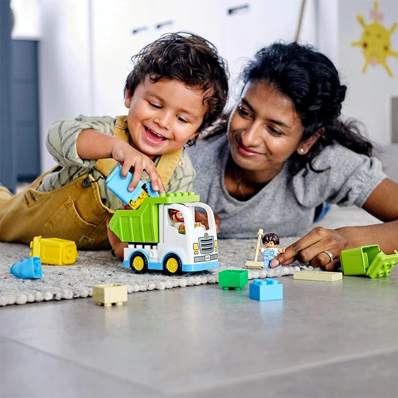 LEGO DUPLO оригинальный Новинка 10945 мусоровоз и переработка для 1 5-2 лет подарок детей