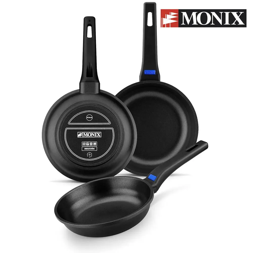 Monix Solid Plus-партия из 18-22-26 см литого алюминия и антипригарных классических