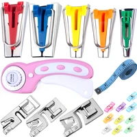 fabric bias tape maker 45mm rotary cutter set patchwork special edging device hand sewing tools set sewing machine hemming foot